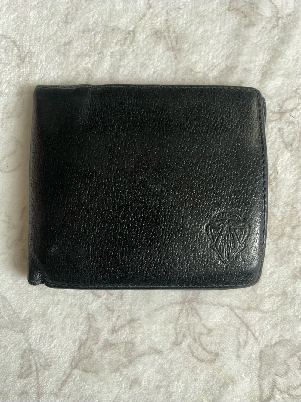 Gucci Black Leather Bifold Wallet with Embossed Logo - with COA!